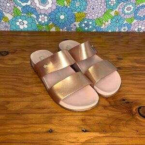 Melissa Cosmic Pink Rose Metallic Slides